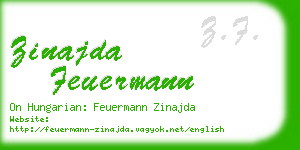 zinajda feuermann business card